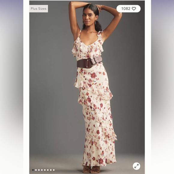 NWT Let Me Be Anthropologie Sleeveless Ruffle Maxi Dress - Picture 2 of 8